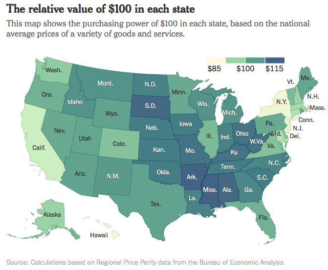 Infographic Income Vs Cost of Living For All 50 States My Money Blog