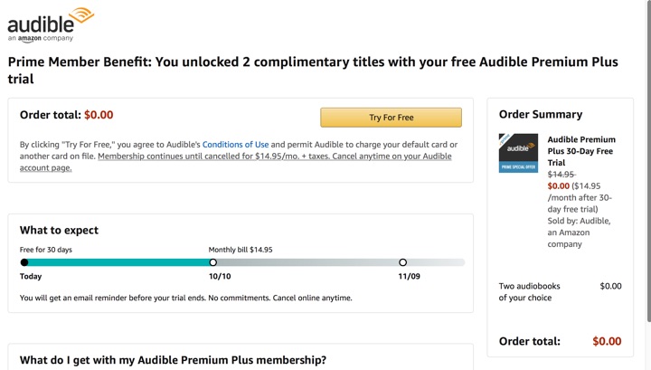 2. How to sign up for an Audible free trial