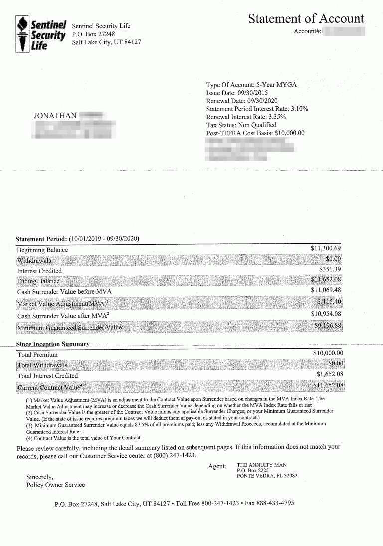 Example MYGA Fixed Annuity Statement And Purchase Experience — My Money ...